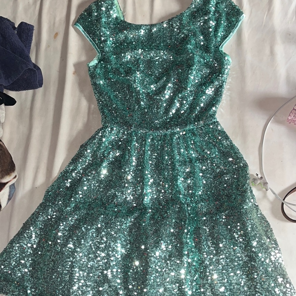 Blue sparkle homecoming dress